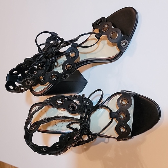 jessica simpson black strappy heels